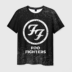 Футболка мужская Foo Fighters с потертостями на темном фоне, цвет: 3D-принт