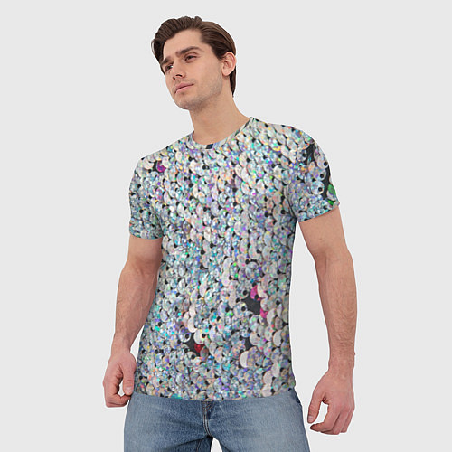 Мужская футболка Вся в пайетках / 3D-принт – фото 3