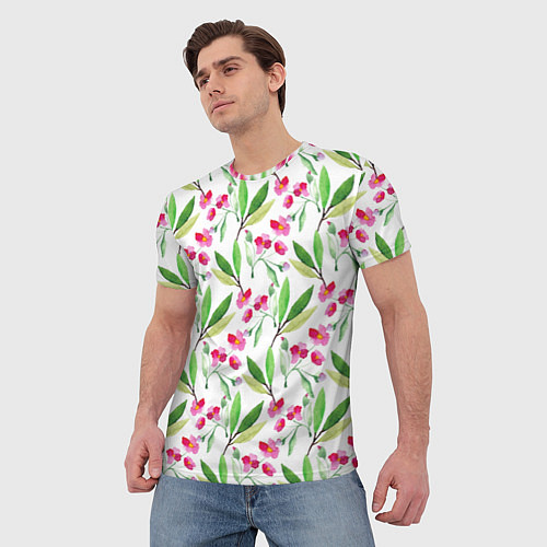 Мужская футболка Tender flowers / 3D-принт – фото 3