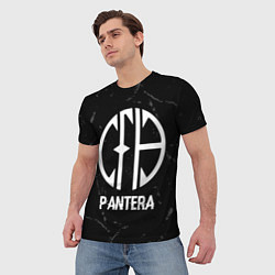 Футболка мужская Pantera glitch на темном фоне, цвет: 3D-принт — фото 2