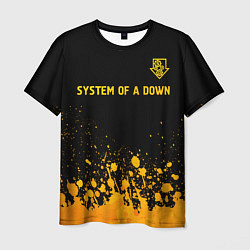 Футболка мужская System of a Down - gold gradient: символ сверху, цвет: 3D-принт