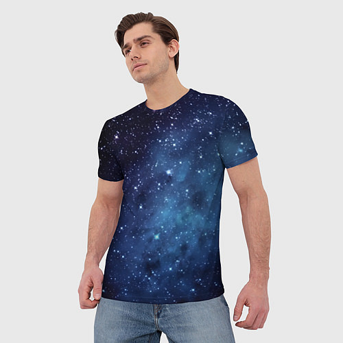 Мужская футболка Звездное небо - нейросеть / 3D-принт – фото 3