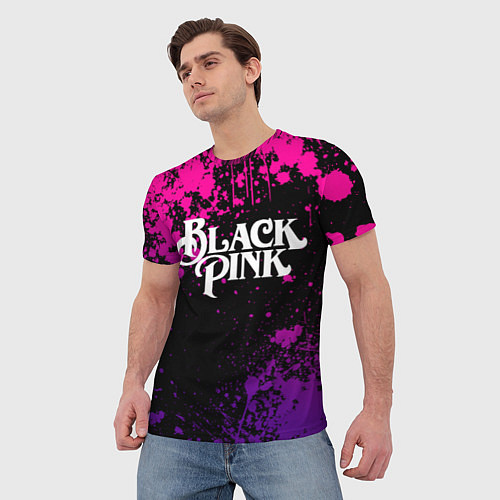 Мужская футболка Blackpink - neon / 3D-принт – фото 3