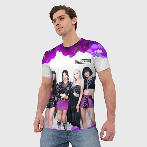 Мужская футболка Blackpink flowers / 3D-принт – фото 3