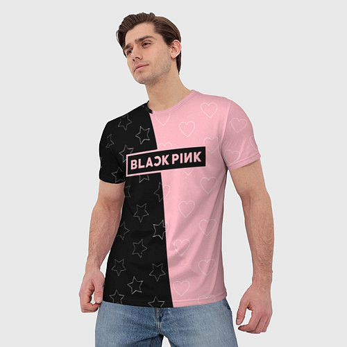 Мужская футболка Blackpink - hearts and stars / 3D-принт – фото 3