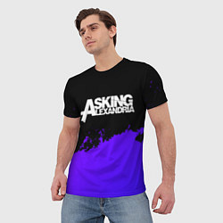 Футболка мужская Asking Alexandria purple grunge, цвет: 3D-принт — фото 2