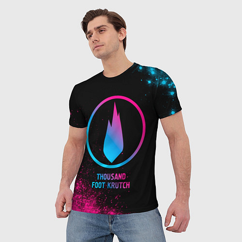 Мужская футболка Thousand Foot Krutch - neon gradient / 3D-принт – фото 3