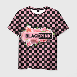 Футболка мужская Blackpink logo roses, цвет: 3D-принт