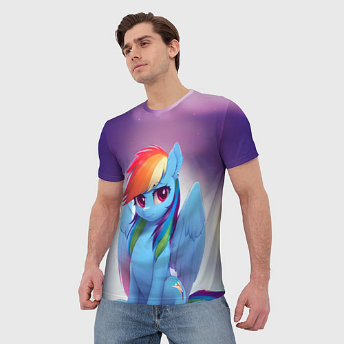 Мужская футболка Пони Рейнбоу Дэш / 3D-принт – фото 3