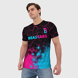 Футболка мужская Beastars - neon gradient: символ сверху, цвет: 3D-принт — фото 2