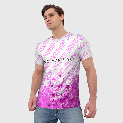 Мужская футболка No Mans Sky pro gaming: символ сверху / 3D-принт – фото 3