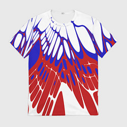 Футболка мужская Лучи - белый синий красный - Хуф и Ся, цвет: 3D-принт