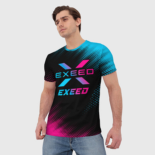 Мужская футболка Exeed - neon gradient / 3D-принт – фото 3