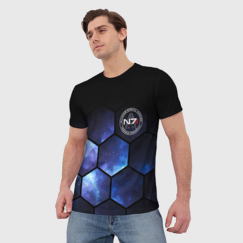 Мужская футболка Mass Effect - N7 - Космос / 3D-принт – фото 3