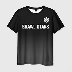 Футболка мужская Brawl Stars glitch на темном фоне: символ сверху, цвет: 3D-принт