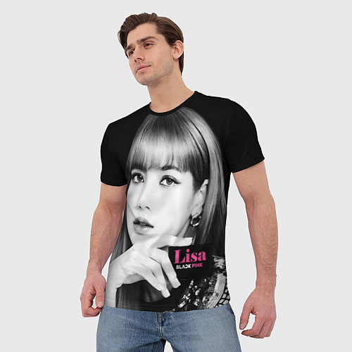 Мужская футболка Blackpink Lisa Business card / 3D-принт – фото 3