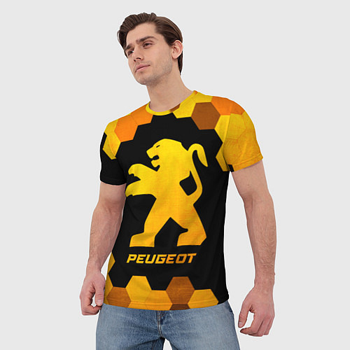 Мужская футболка Peugeot - gold gradient / 3D-принт – фото 3