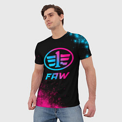 Футболка мужская FAW - neon gradient, цвет: 3D-принт — фото 2