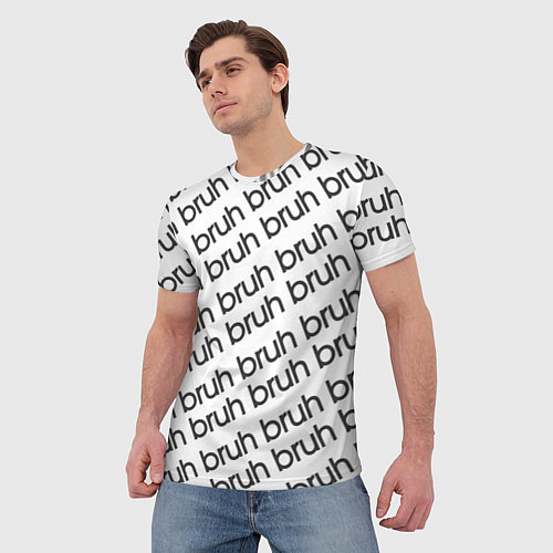 Мужская футболка Bruh мем паттерн / 3D-принт – фото 3
