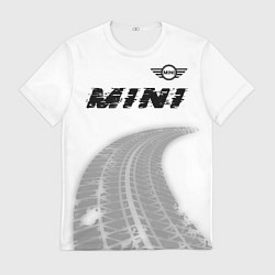 Футболка мужская Mini speed на светлом фоне со следами шин: символ, цвет: 3D-принт