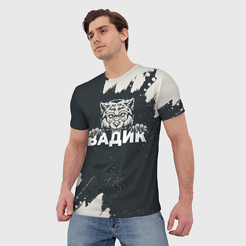 Мужская футболка Вадик зубастый волк / 3D-принт – фото 3