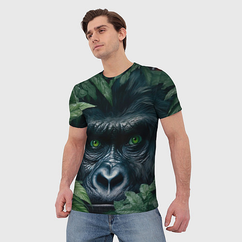 Мужская футболка Крупная морда гориллы / 3D-принт – фото 3