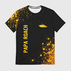 Футболка мужская Papa Roach - gold gradient: надпись, символ, цвет: 3D-принт