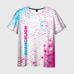 Футболка мужская Evangelion neon gradient style: надпись, символ, цвет: 3D-принт