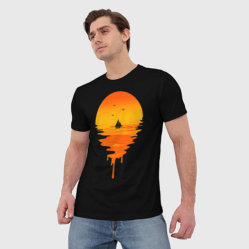 Мужская футболка Лавовый закат / 3D-принт – фото 3