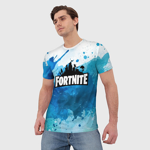 Мужская футболка Fortnite Logo Paint / 3D-принт – фото 3