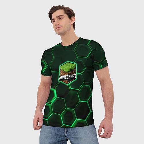 Мужская футболка Minecraft Logo Плиты / 3D-принт – фото 3