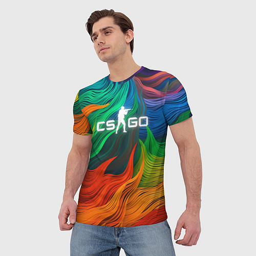 Мужская футболка Cs Go Logo Color / 3D-принт – фото 3