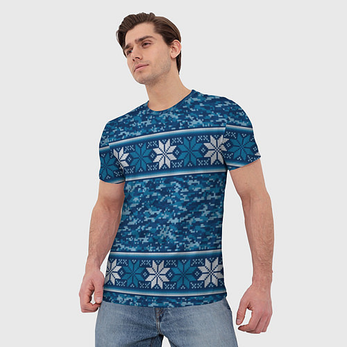 Мужская футболка Камуфляжный свитер - алатырь / 3D-принт – фото 3