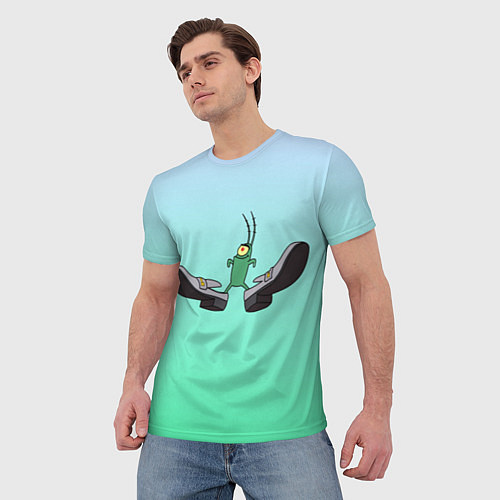 Мужская футболка Планктон в тягах бархатных / 3D-принт – фото 3