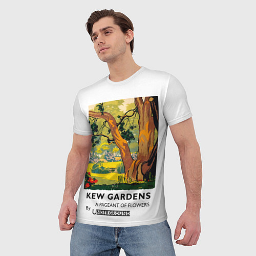 Мужская футболка Кью Гарден Лондон / 3D-принт – фото 3
