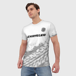 Футболка мужская Chrysler speed на светлом фоне со следами шин: сим, цвет: 3D-принт — фото 2