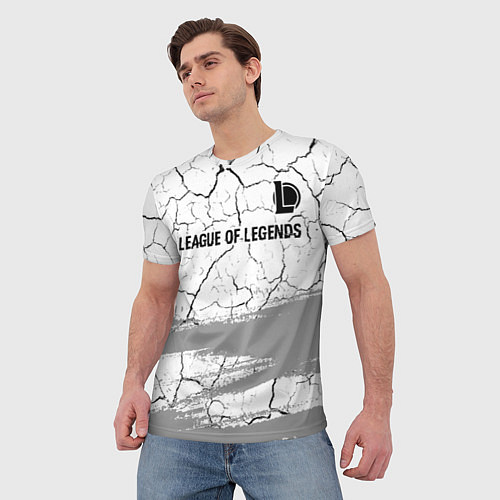 Мужская футболка League of Legends glitch на светлом фоне: символ с / 3D-принт – фото 3