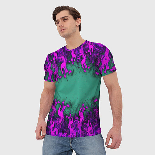 Мужская футболка Фиолетовое пламя / 3D-принт – фото 3