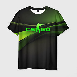 Футболка мужская CS GO black green logo, цвет: 3D-принт