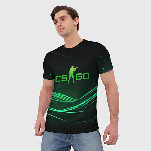 Мужская футболка CS GO green logo / 3D-принт – фото 3