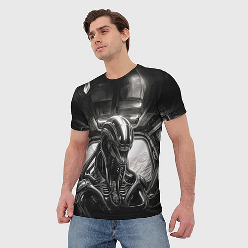Мужская футболка Ксеноморф в каюте космического корабля / 3D-принт – фото 3