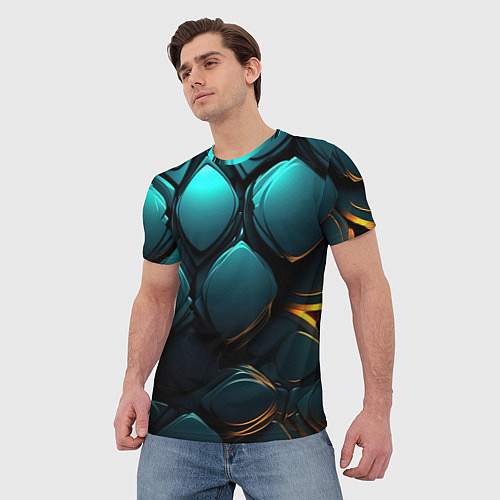 Мужская футболка Объемные большие плиты / 3D-принт – фото 3
