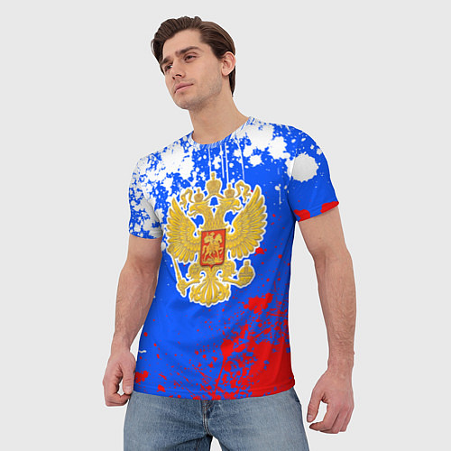 Мужская футболка Триколор рф и герб / 3D-принт – фото 3