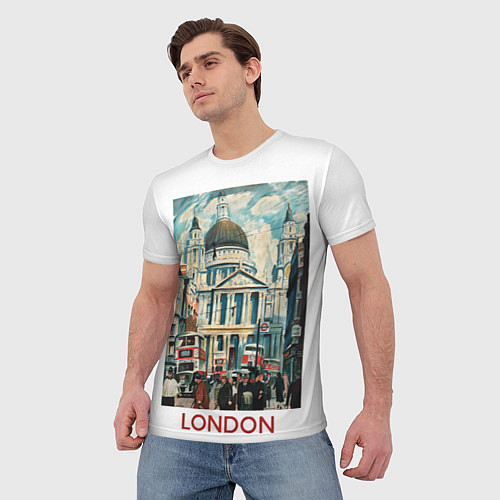 Мужская футболка Собор Святого Павла, Лондон / 3D-принт – фото 3