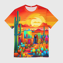 Футболка мужская Мексиканский янтарный закат в пустыне, цвет: 3D-принт