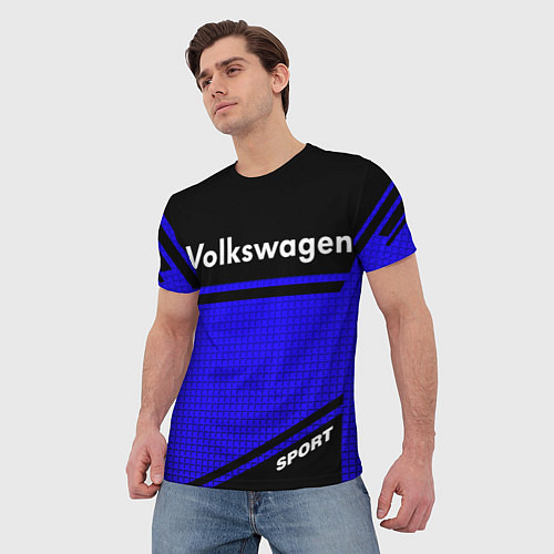 Мужская футболка Volkswagen sport blue / 3D-принт – фото 3