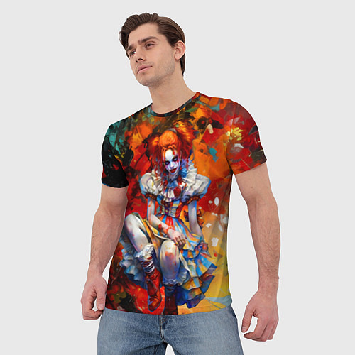 Мужская футболка Клоун девушка / 3D-принт – фото 3