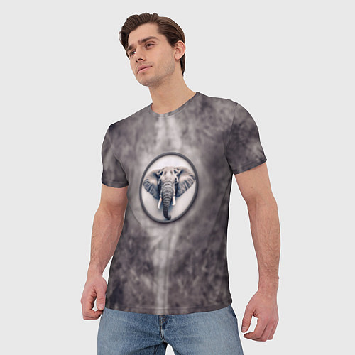 Мужская футболка Слон с хоботом / 3D-принт – фото 3