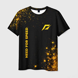 Футболка мужская Need for Speed - gold gradient: надпись, символ, цвет: 3D-принт