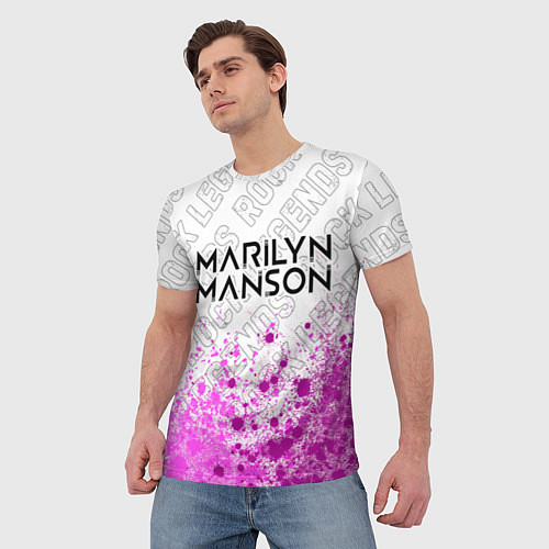 Мужская футболка Marilyn Manson rock legends: символ сверху / 3D-принт – фото 3